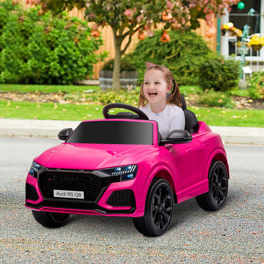 HOMCOM Audi RS Q8 6V Kids Electric Ride On Car Toy w/ Remote USB MP3 Bluetooth Pink