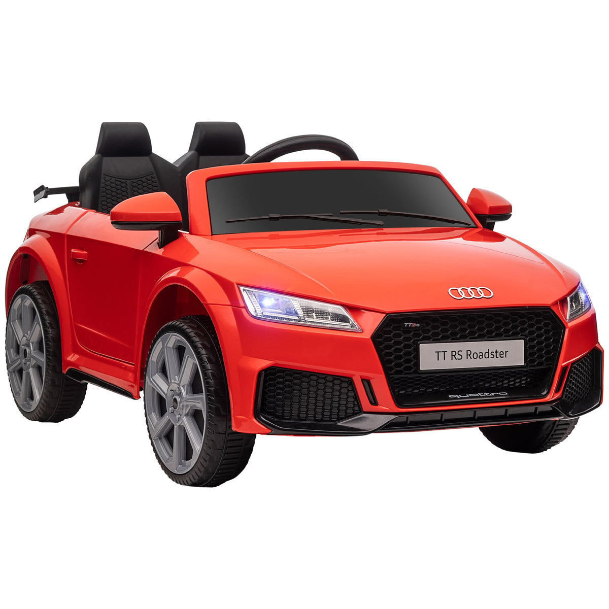 HOMCOM Kids Licensed Audi TT Ride-On Car 12V Battery w/ Remote Suspension Headlights and MP3 Player 3km/h Red