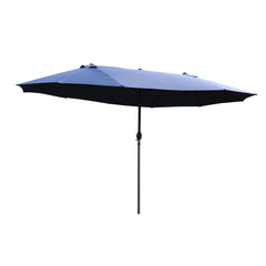 Outsunny Double-side Umbrella Parasol, 2.7x4.6Wx2.4H m-Blue