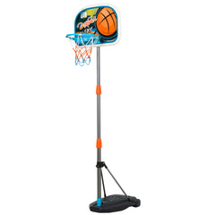 HOMCOM Kids Basketball Hoop and Stand Portable Basketball Stand Set w/ Ball Pump Netting Backboard Adjustable Height from 126 cm to 158 cm