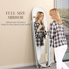 HOMCOM Two-Way Curved Full Length Mirror - White