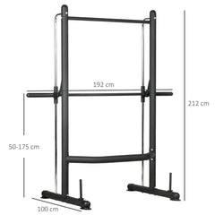 HOMCOM Adjustable Squat Rack, with Pull Up Bar, Barbell Bar for Home Gym