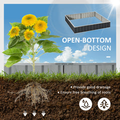 Outsunny 645L Metal Raised Garden Bed, DIY Large Steel Planter Box, No Bottom w/ A Pairs of Glove for Backyard, Patio to Grow Vegetables, Herbs, and Flowers, 258cmx90cm