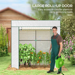 Outsunny PE Cover Walk-in Outdoor Greenhouse, White