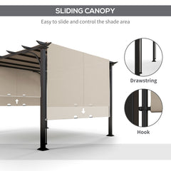 Outsunny 3 x 3(m) Outdoor Pergola, Garden Pergola Gazebo with Adjustable Canopy, Beige