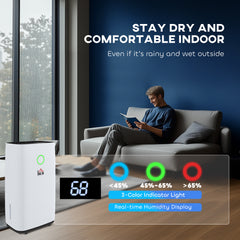 HOMCOM 20L/Day Portable Dehumidifier for Home, with LED Screen, Sleep Mode, 24H Timer, Electric Air Dehumidifier for Damp Laundry Bedroom Basement