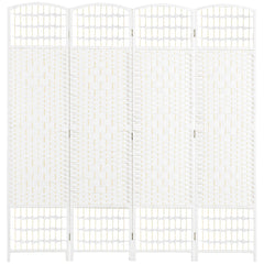 HOMCOM 4 Panel Folding Room Divider, Privacy Screen, Freestanding Paravent Partition Separator for Living Room, Bedroom and Office, 160 x 170cm, White