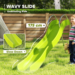 AIYAPLAY Freestanding Kids Slide with Climbing Ladder, Outdoor Playground Equipment for Children Ages 3-8 Years, Green