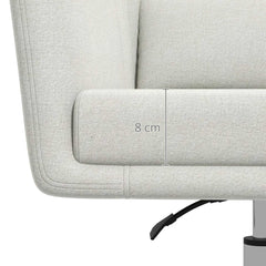 HOMCOM Modern Accent Chair with Swivel Base, Height Adjustable Arm Chair with Pillow for Living Room, Bedroom, Cream White