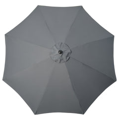 Outsunny Garden 3(m) Parasol Umbrella, Outdoor Market Table Umbrella Sun Shade Canopy with 8 Ribs, Easy Push to Open, Grey