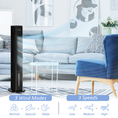 HOMCOM Nine Setting Tower Fan Humidifier, with Ice Boxes - Black