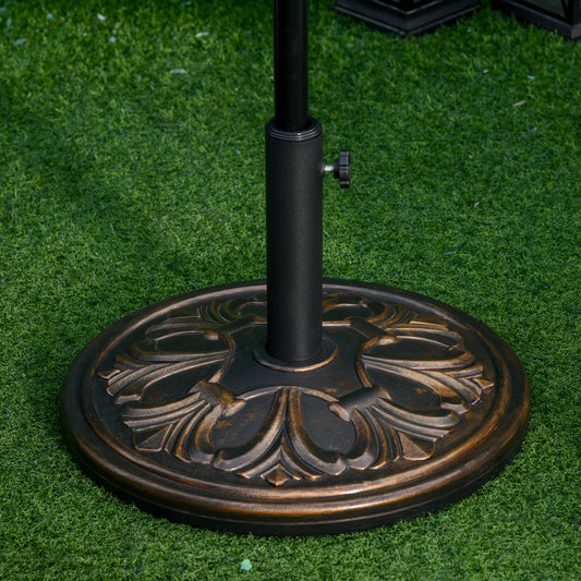 Outsunny 13kg Round Umbrella Base Outdoor Parasol Base Weight Stand Holder for Outdoor Garden Bronze Tone