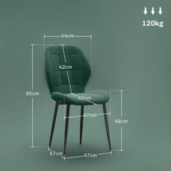 HOMCOM Set of Four Flannel Relaxed Tub Dining Chairs - Green