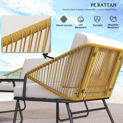 Outsunny Four-Piece Rattan Strong Panel Outdoor Sofa Set - Natural