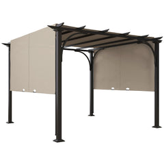 Outsunny 3 x 3(m) Outdoor Pergola, Garden Pergola Gazebo with Adjustable Canopy, Beige