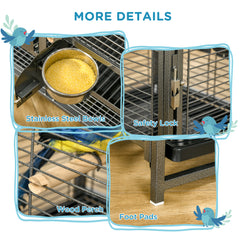 PawHut Parrot Cage, Travel Carry Pet Bird Cage, with Metal Handle