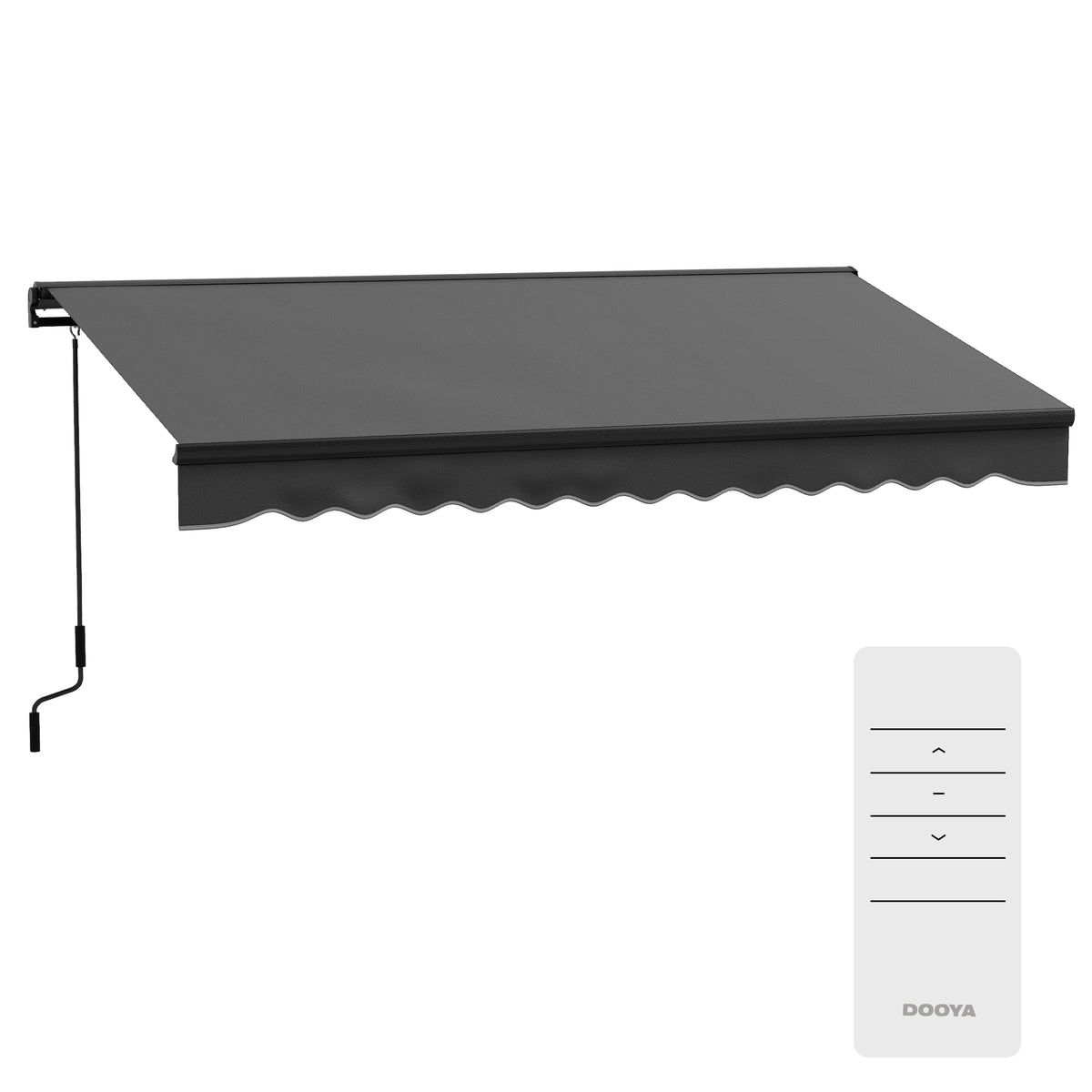 Outsunny 2.5 x 3.5m Aluminium Frame Electric Awning, with Remote - Dark Grey