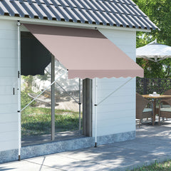 Outsunny 2x1.5m Adjustable Outdoor Aluminium Frame Awning Beige