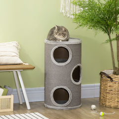 PawHut Cat Climbing Frame, Covered with Sisal, Cosy Platform - Light Grey