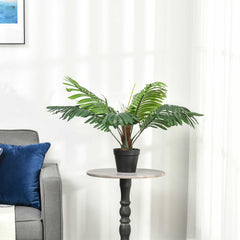 Outsunny 2 Pack 60cm Artificial Palm Tree Decorative Plant with Nursery Pot, Fake Tropical Tree for Indoor Outdoor D√É¬©cor