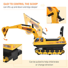 HOMCOM Ride On Excavator Toy Tractors Digger Movable Walker Construction Truck 3 Years