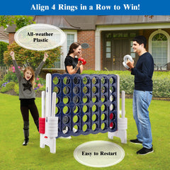 Giant 4 in A Row Game Set with 42 Jumbo Rings and Sliders-Dark Blue