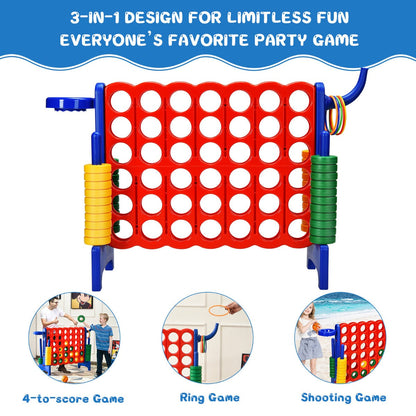 Giant Connect 4 Game Jumbo with 42 Rings-Blue