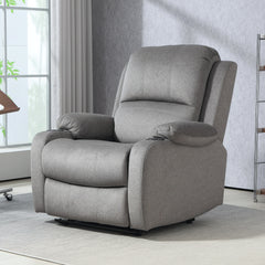 HOMCOM Microfibre Manual Reclining Armchair, with Footrest - Grey