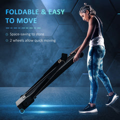 HOMCOM Folding√Ç Treadmill,√Ç 1.85HP√Ç Installation-Free Walking Jogging Running Machine, 12KM/H with 12 Pre-Programs and LED Display for Home Gym Office