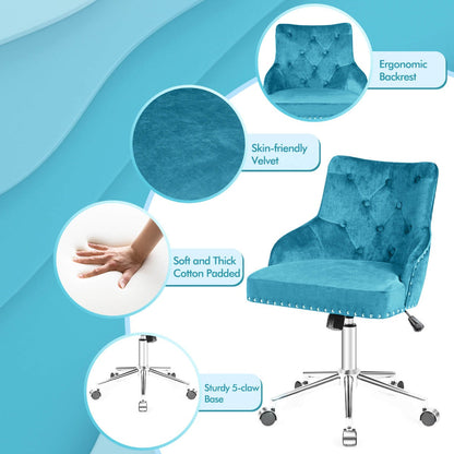 Adjustable 360° Swivel Accent Armchair-Turquoise