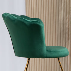 HOMCOM Velvet-Feel Lotus Petal Accent Chair - Green