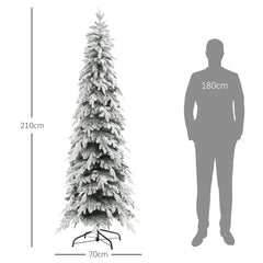 HOMCOM 7ft Snow-Covered Unlit Artificial Christmas Tree