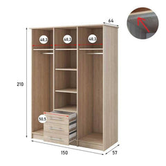 Alex Hinged Door Wardrobe 150cm