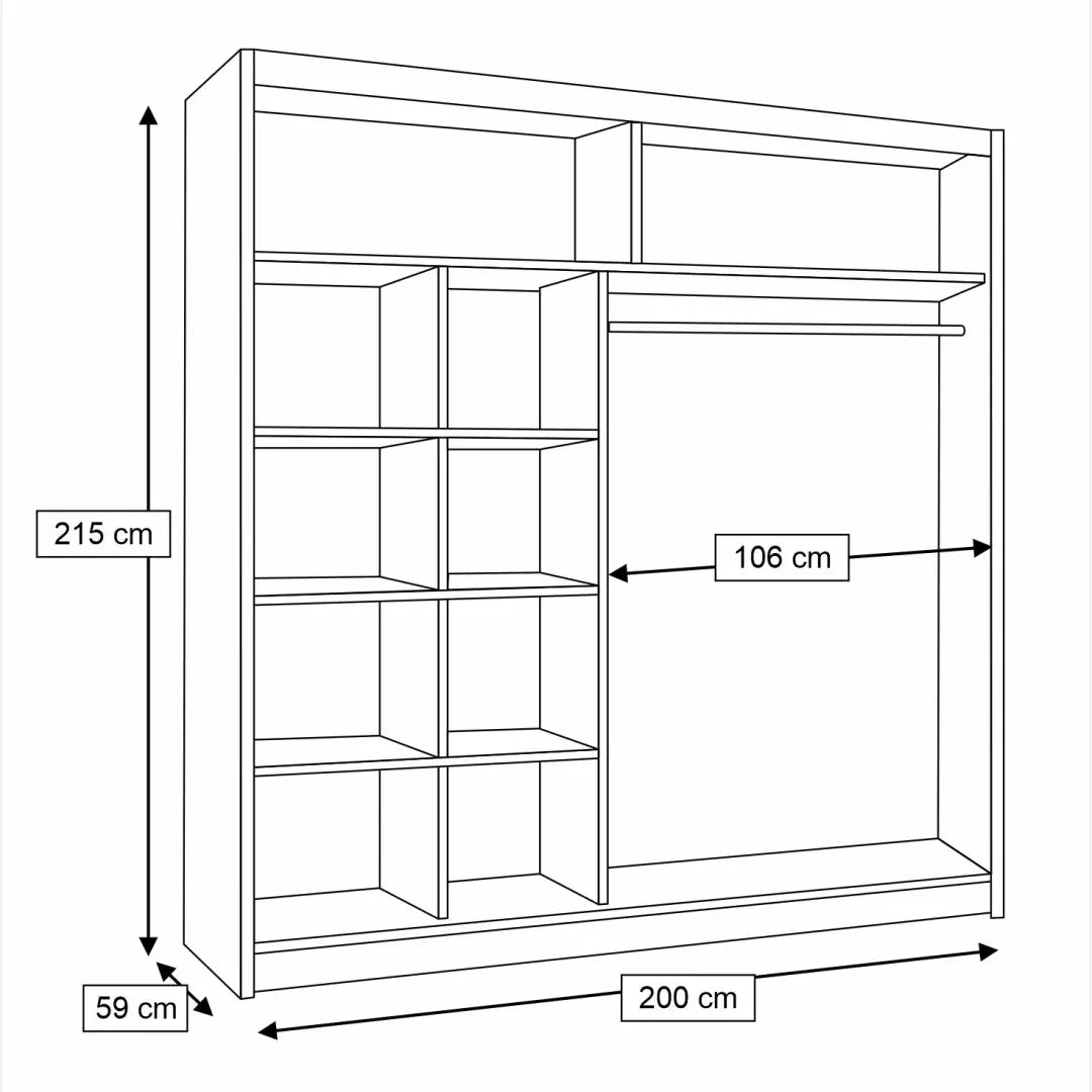 Avantgarde AV5 Sliding Door Wardrobe 200cm