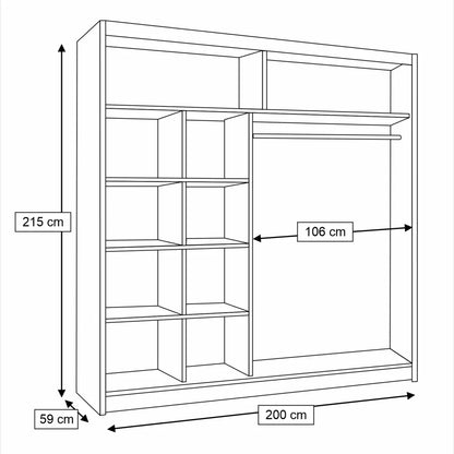Avantgarde AV5 Sliding Door Wardrobe 200cm