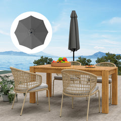 Outsunny 3 m Replacement Parasol Canopy with Top Vent, UPF 50+ Garden Parasol Replacement Canopy, 8 Rib Parasol Cover Replacement Fits Various Frames, Grey