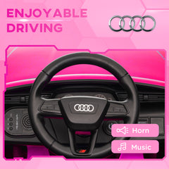 AIYAPLAY Audi Q8 e-tron Sportback Licensed 12V Ride on Car w/ Remote, 4 Spring Suspension Wheels, Headlights, Music, Horn - Pink