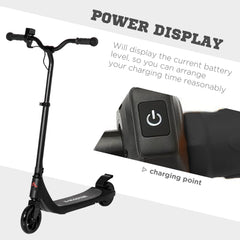 HOMCOM Electric Scooter, 120W Motor E-Scooter, Adjustable Height, Rear Brake for Ages 6+ Years - Black