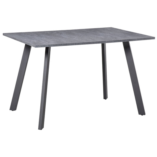 HOMCOM Dining Table, Contemporary Rectangle Kitchen Table with Metal Legs and Spacious Tabletop for Dining Room, Living Room, Dark Grey