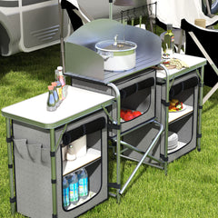 Outsunny Multi-Storage Portable Camping Kitchen, with Carry Bag