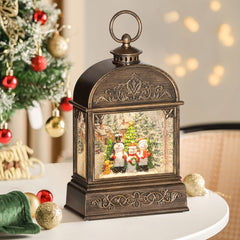 HOMCOM Lantern-Style Music and Lights Snow Globe