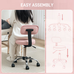 HOMCOM 360√Ç¬∞ Swivel Seat Salon Stool - Pink