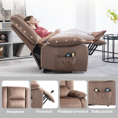 HOMCOM Velvet-Feel Electric Lift-and-Recline Massage Armchair, with Remote - Brown