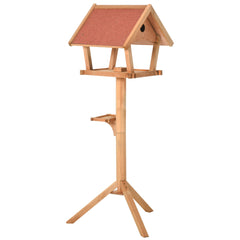 PawHut Wooden Bird Table Freestanding Feeding Station for Garden Outside ,139H cm, Natural