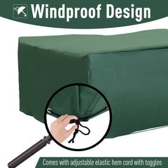 Outsunny 600D Oxford Patio Set Cover Outdoor Garden Rattan Furniture Protection Cover Protector Waterproof Anti-UV, Green, 210 x 140 x 80cm