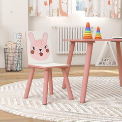 ZONEKIZ Kids and Table Chairs, Children’s Desk with Two Chairs, مجموعة أثاث للأطفال الصغار، للأعمار من 3 إلى 6 سنوات - وردي