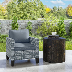 Outsunny Single Rattan Armchair, with Cushions - Light Grey