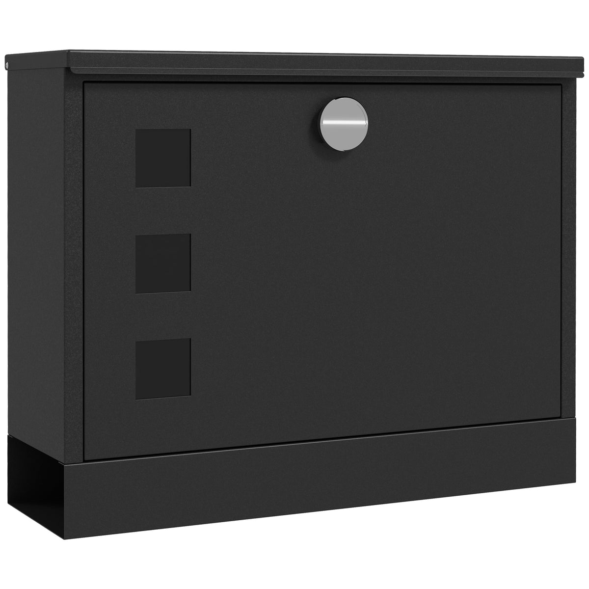 HOMCOM Wall Mounted Letterbox, Weatherproof Post Box, Modern Mailbox with 2 Keys and Viewing Windows, Easy to Install