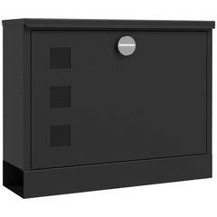 HOMCOM Wall Mounted Letterbox, Weatherproof Post Box, Modern Mailbox with 2 Keys and Viewing Windows, Easy to Install