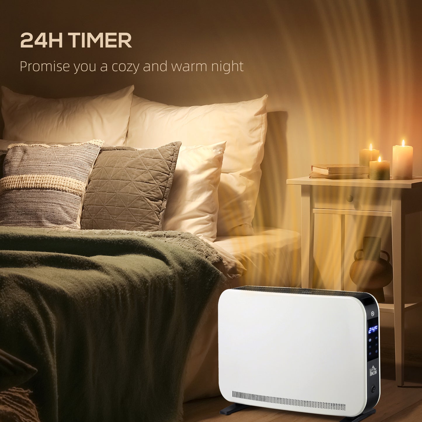 HOMCOM Three-Mode Modern Slimline Heater, 7-35√¢‚Äû∆í Temperature